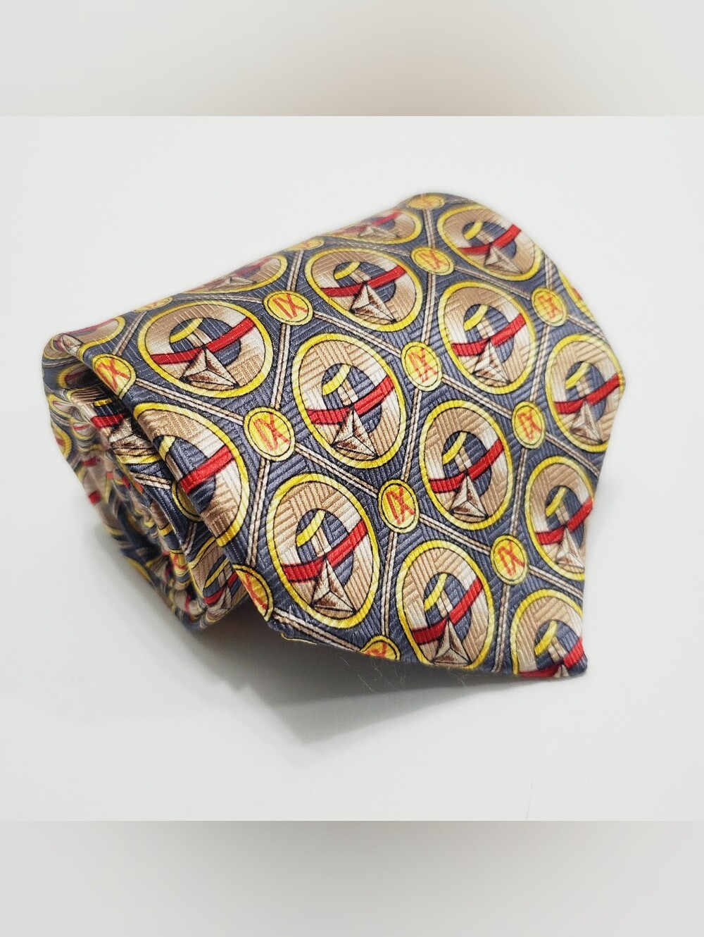 J. Garcia Men's Silk Neck Tie Multicolor Geometric Pattern Collectors Edition